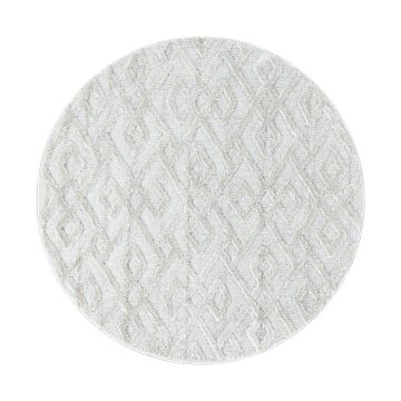 Pisa Square vloerkleed hoogpolig rond Ø 80cm crème