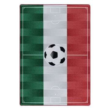 Play Voetbalveld Italië antislip kinderkamer speelkleed lussenpolig rechthoek 200x290cm wit