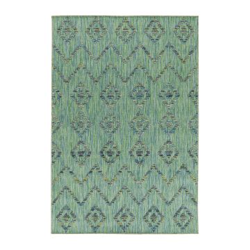 Bahama Wavy buitenkleed hoog-laagpolig loper 80x250cm groen