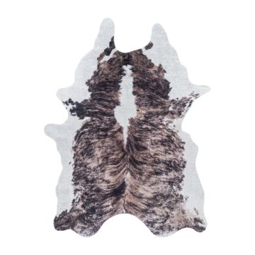 Etosha Dikdiks antislip vloerkleed platgeweven rechthoek 150x200cm imitatie dierenhuid bruin