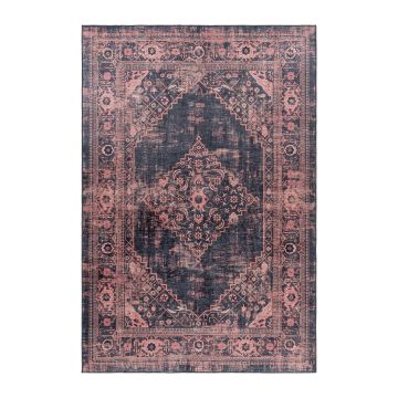 Fiesta Vintage antislip vloerkleed platgeweven rechthoek 200x290cm rood
