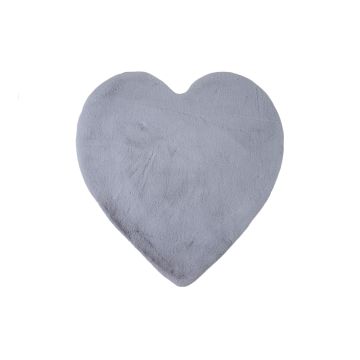 Caty Hart effen kindervloerkleed fluffy hoogpolig 90x90cm zilver