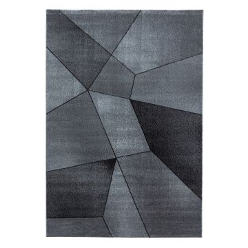Beta 3D vloerkleed laagpolig rechthoek 240x340cm grijs