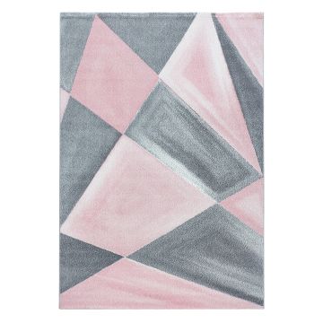 Beta Bakla vloerkleed laagpolig loper 80x250cm roze
