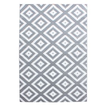 Plus Rhombus vloerkleed laagpolig rechthoek 280x370cm grijs