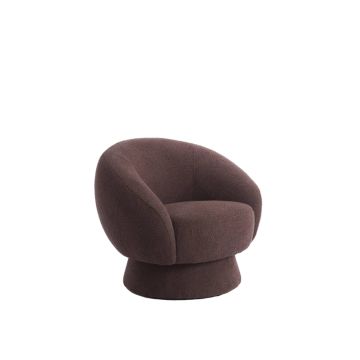 AVORIA fauteuil bouclé (lus) 92x82x77cm donker bruin