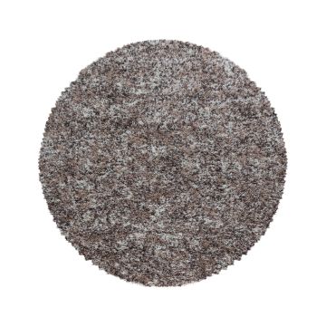 Enjoy Shaggy vloerkleed hoogpolig rond Ø 80cm beige