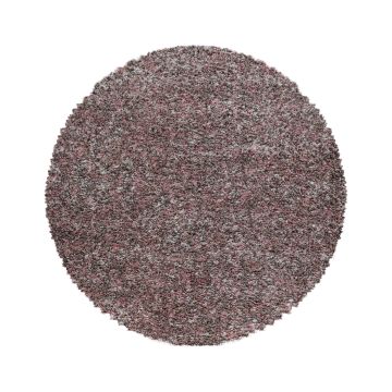 Enjoy Shaggy vloerkleed hoogpolig rond Ø 200cm roos