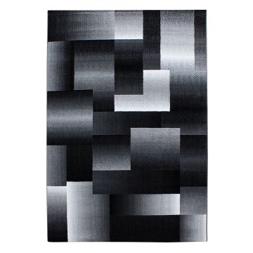 Miami Jawa vloerkleed laagpolig rechthoek 140x200cm zwart