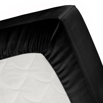 Cinderella Sundays hoeslaken 90x200cm satijn zwart (tot 25cm)