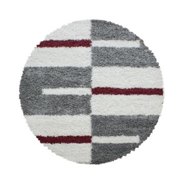 Gala Shaggy vloerkleed hoogpolig rond Ø 200cm rood