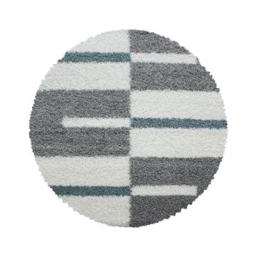 Gala Shaggy vloerkleed hoogpolig rond Ø 160cm turquoise
