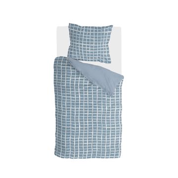 Crossing Blocks dekbedovertrek 135x200cm blauw