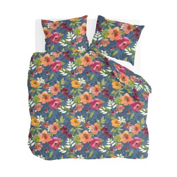 Flowering Peonies dekbedovertrek 200x220cm blauw