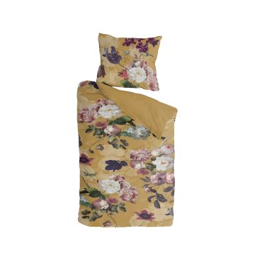 Flowers United dekbedovertrek 135x200cm okergeel