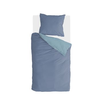 Side Way dekbedovertrek 155x220cm donkerblauw/blauw