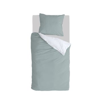 Side Way dekbedovertrek 155x220cm jade/wit