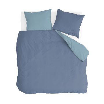 Side Way dekbedovertrek 200x220cm donkerblauw/blauw