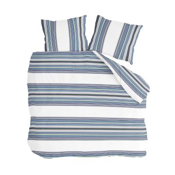 Two Ways dekbedovertrek 200x220cm wit/blauw