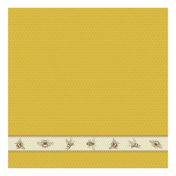 DDDDD Bees theedoek 60x65cm geel (6 stuks)