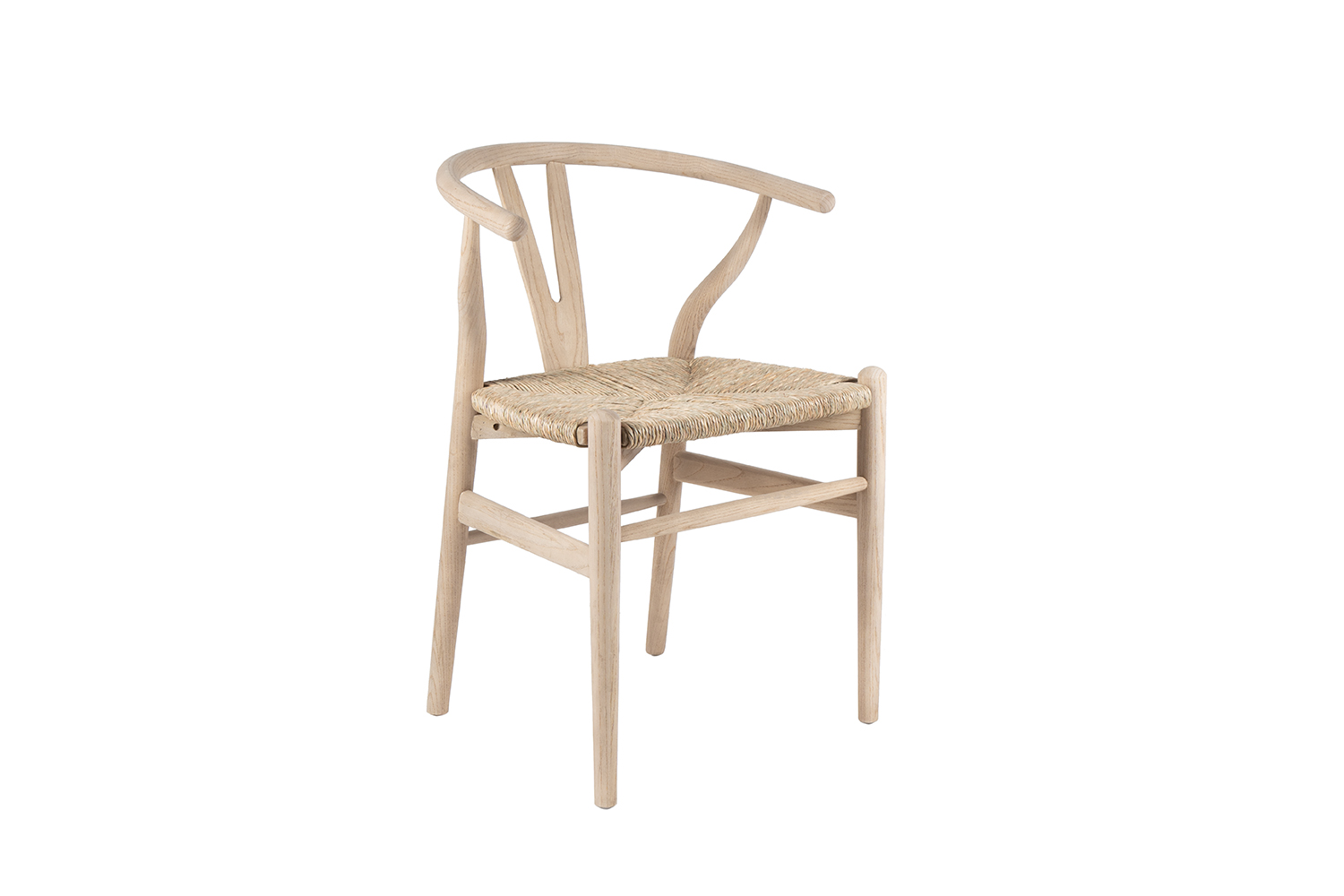 Baren Houten Eetkamerstoel – Lepenhout – Gevlochten Zitting - Beige