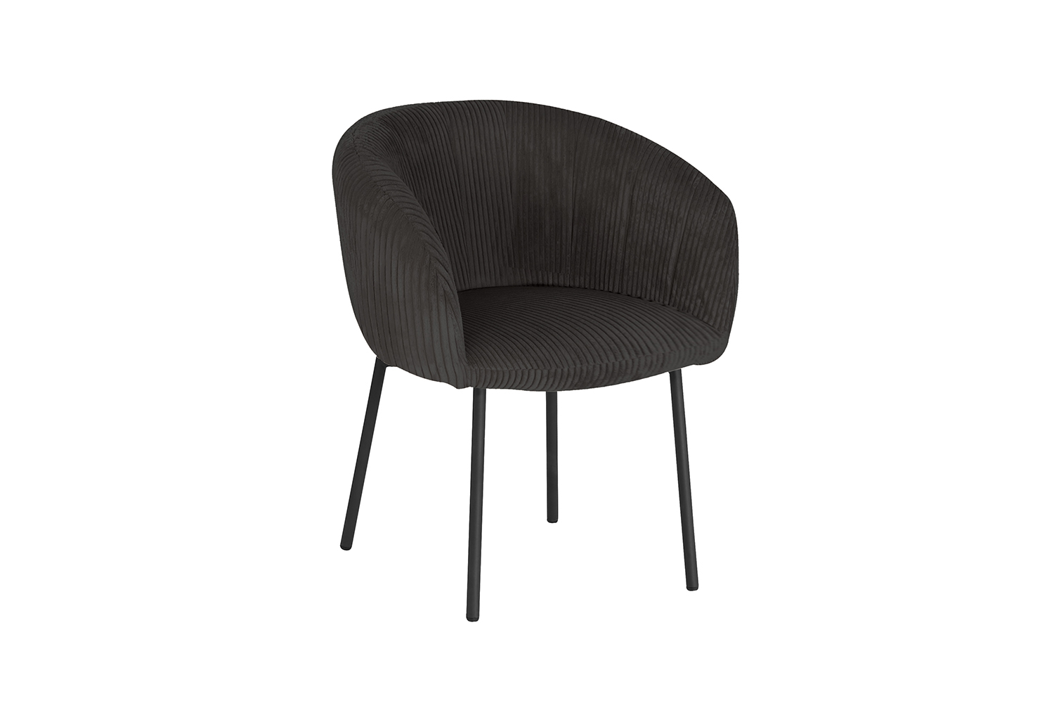 Sevra Eetkamerstoel met Armleuning – Ribstof – Grijs