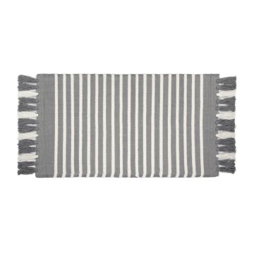 Stripes & Structure badmat 60x100cm antraciet/wit