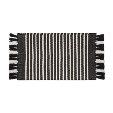 Stripes & Structure badmat 60x100cm off-black/wit