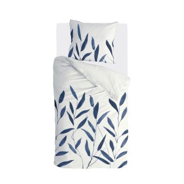 Bamboo Branches dekbedovertrek 155x220cm wit/donkergrijs