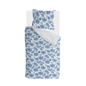 Blue Memories dekbedovertrek 140x220cm blauw/wit