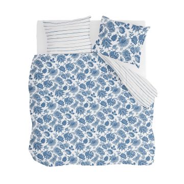Blue Memories dekbedovertrek 240x220cm blauw/wit