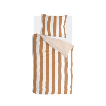 Classic Stripe dekbedovertrek 155x220cm cognac