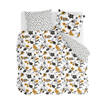 Dots & Flowers dekbedovertrek 200x220cm wit