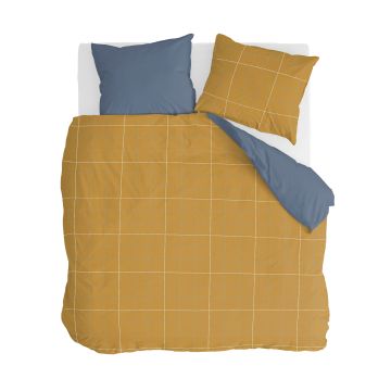 Four-Square dekbedovertrek 200x220cm honing mosterd