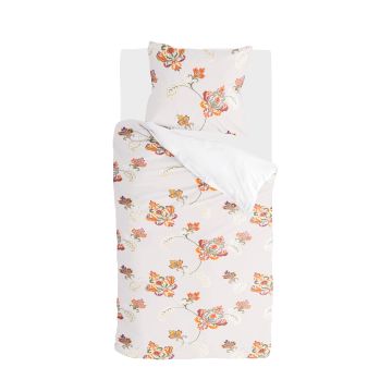 Graceful Flowers dekbedovertrek 140x220cm zandkleur