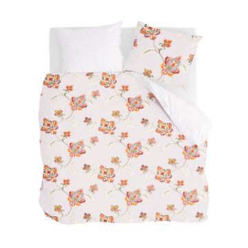 Graceful Flowers dekbedovertrek 240x220cm zandkleur