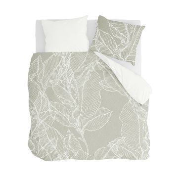 Leaves & Trees dekbedovertrek 200x220cm olijfgroen