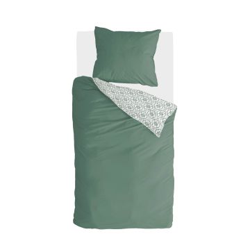 Little Tiles dekbedovertrek 155x220cm groen
