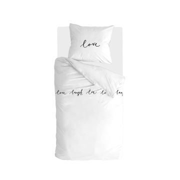 Lively Love dekbedovertrek 140x220cm wit