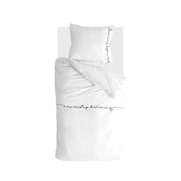Never Stop Dreaming dekbedovertrek 140x220cm wit
