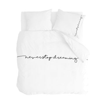 Never Stop Dreaming dekbedovertrek 240x220cm wit