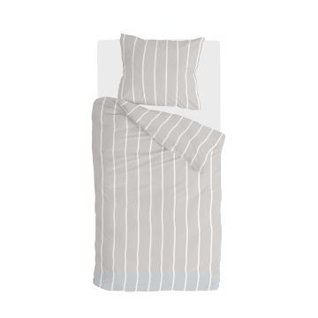 Preppy Pinstripe dekbedovertrek 140x220cm grijs