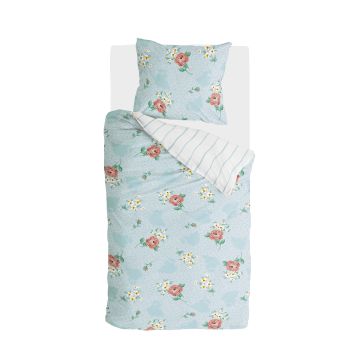 Red Roses dekbedovertrek 155x220cm blauw