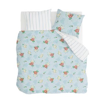 Red Roses dekbedovertrek 200x200cm blauw