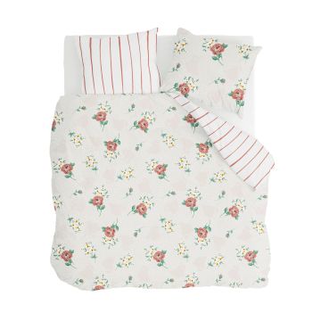 Red Roses dekbedovertrek 200x200cm gebroken wit