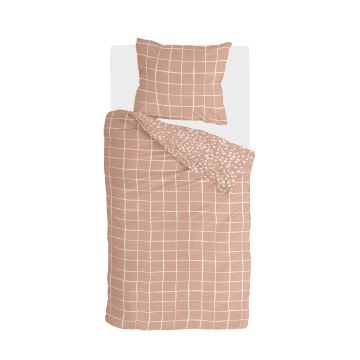 Remade Dots & Squares dekbedovertrek 140x220cm terra