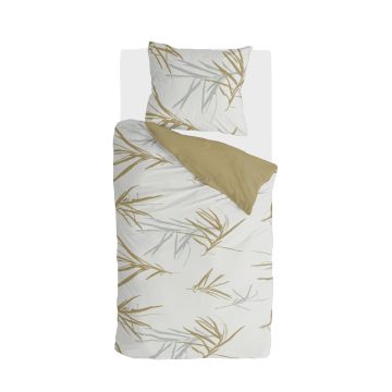 Remade Bamboo Grasses dekbedovertrek 155x220cm honing mosterd