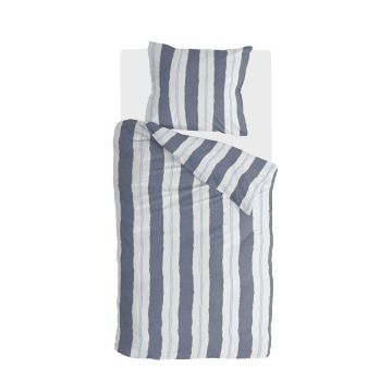 Remade Nautic Stripes dekbedovertrek 140x220cm donkerblauw