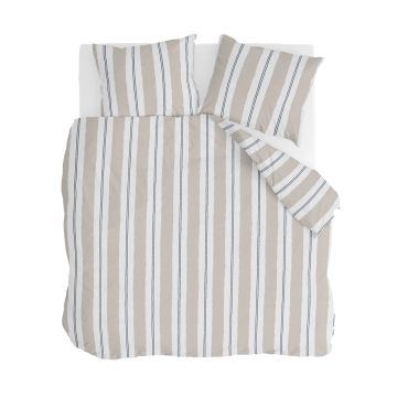 Remade Nautic Stripes dekbedovertrek 200x200cm zandkleur