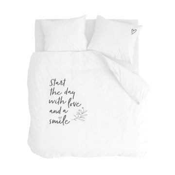 Smile with Love dekbedovertrek 240x220cm wit